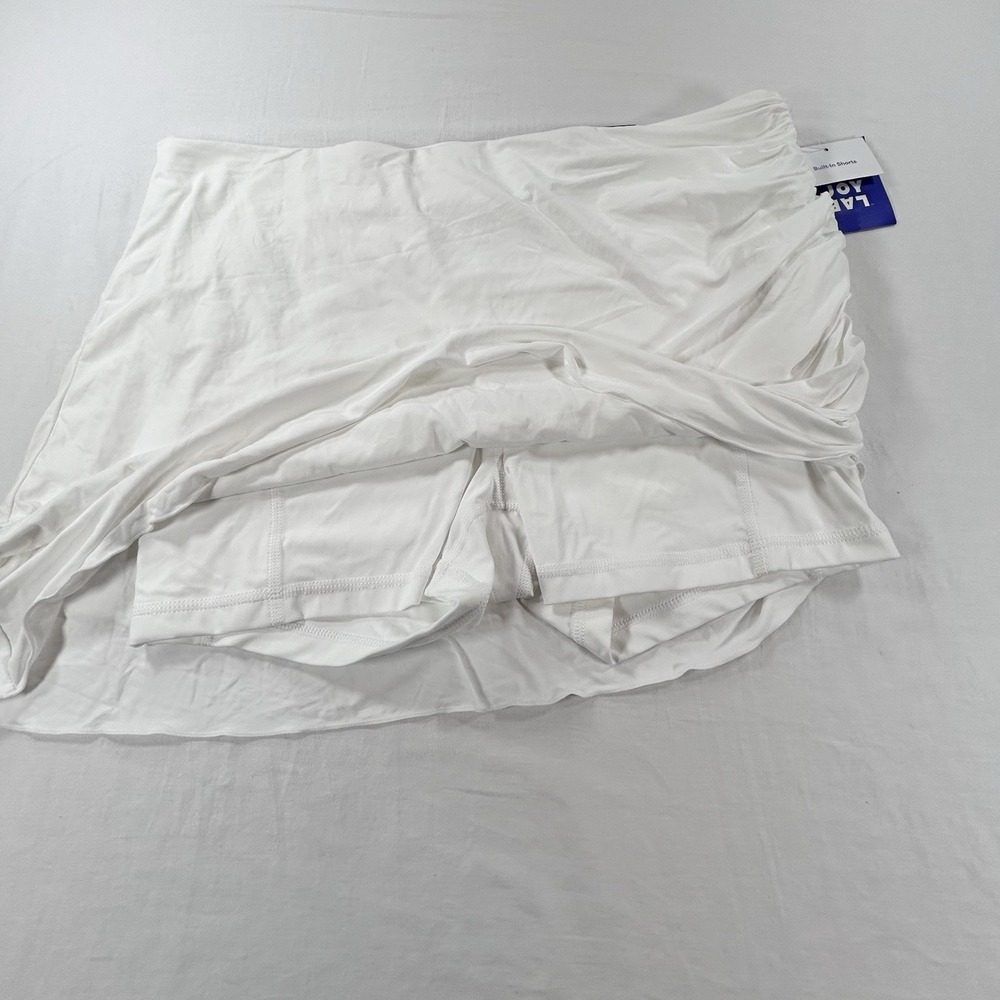 NEW JOY LAB Ruffled Mini Skort XL Built-In Shorts White Tennis Golf Pickle Ball - Picture 2 of 6
